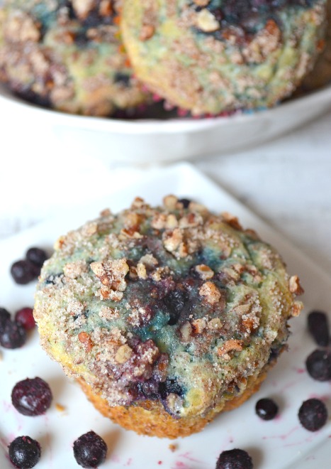 Sour Cream Blueberry Coffee Cake Muffins