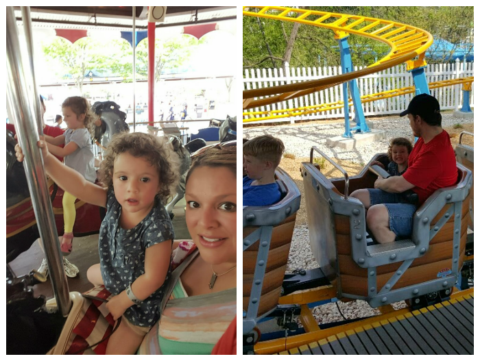 Carousel and roller coaster fun