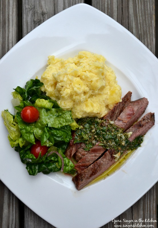 Texas de Brazil Flank Steak Brazilian Style and Chimichurri Sauce for Father's Day