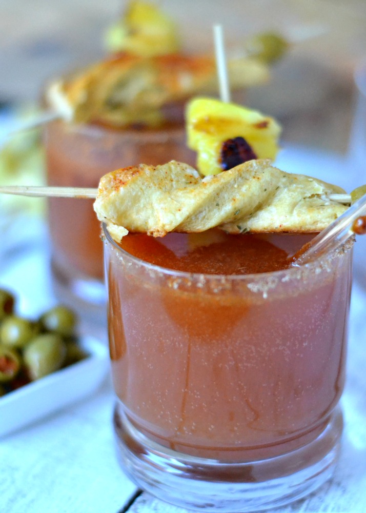 Bloody Beer Blitzes with Hummus Cheese Breadsticks 8