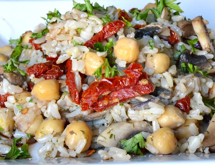 Quick Chickpea and Mushroom Rice Pilaf 5