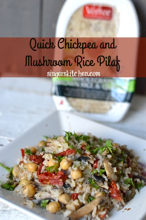 Quick Chickpea and Mushroom Rice Pilaf