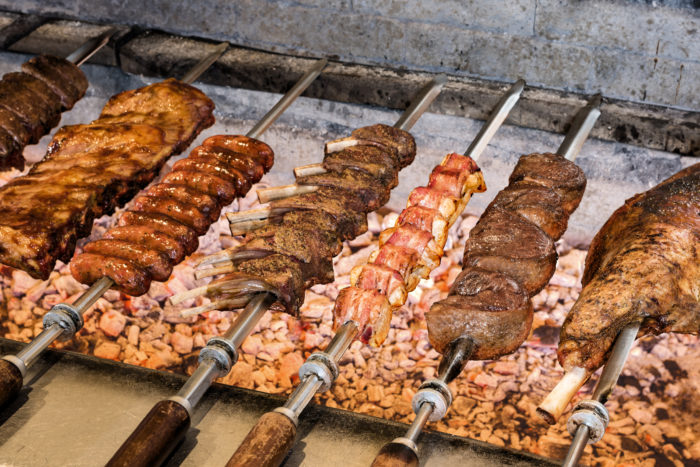 Brazilian steakhouse - skewers of meat