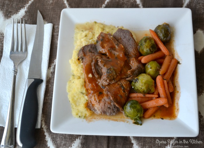 Beef Provencal with Creamy Polenta and Roasted Veggies from Freshly