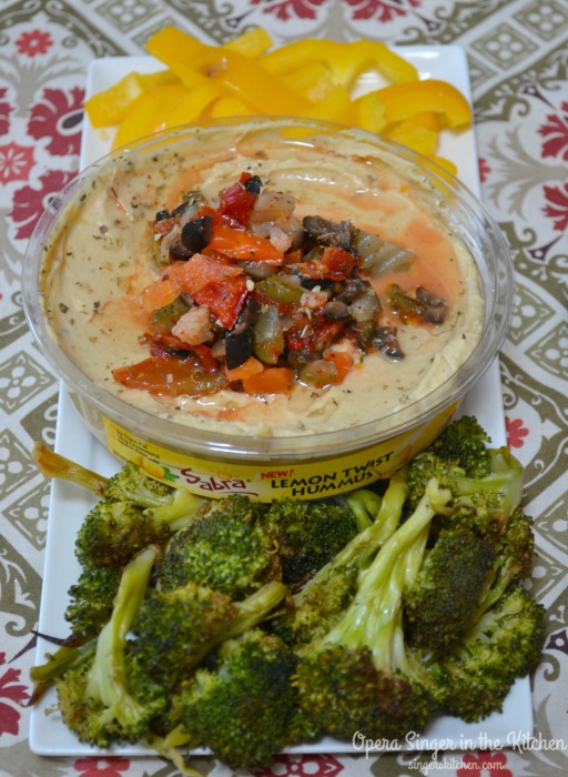 Mediterranean Giardiniera Topped Hummus #UnOfficialMeal