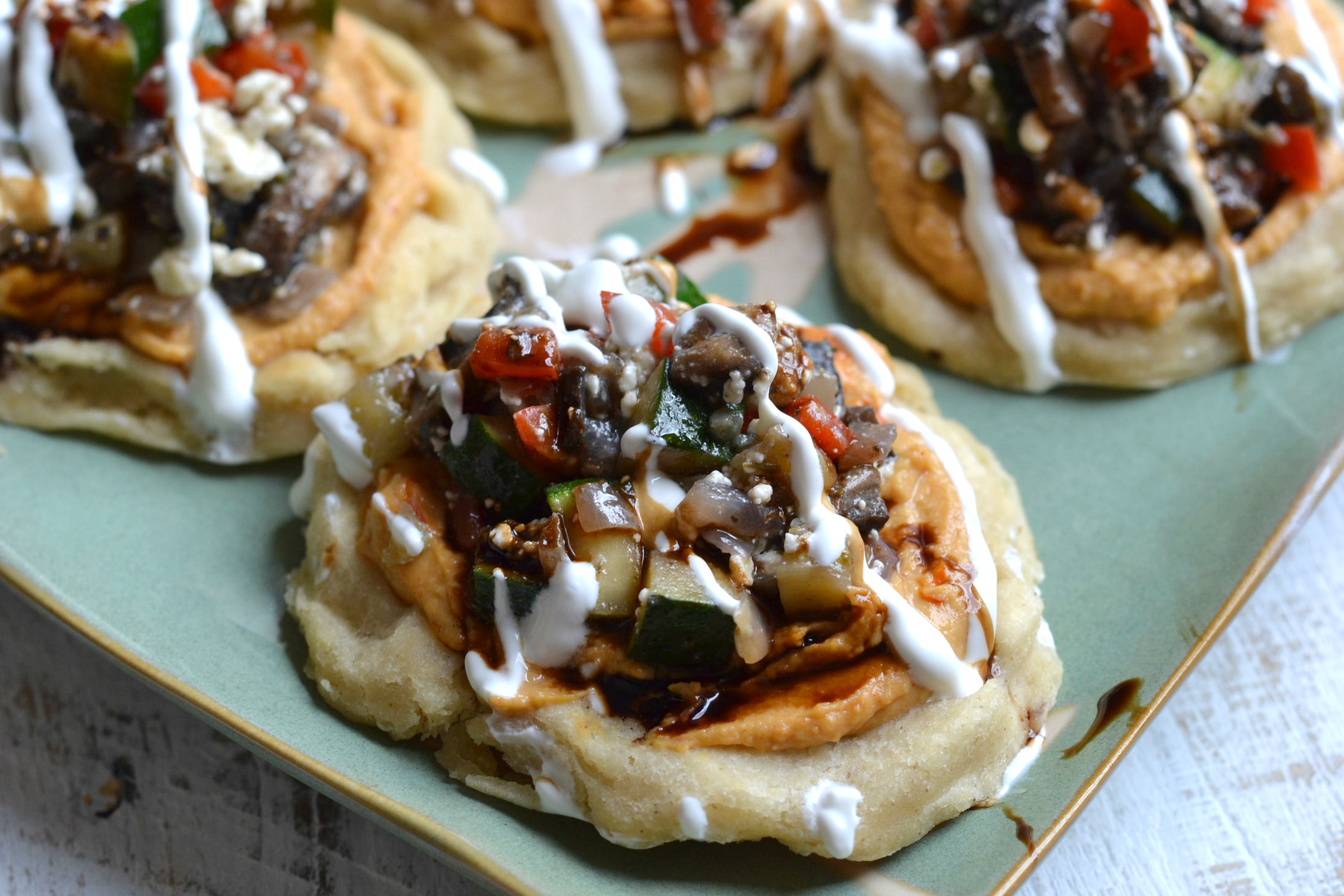 Spicy Mexican Veggie Sopes for National Hummus Day