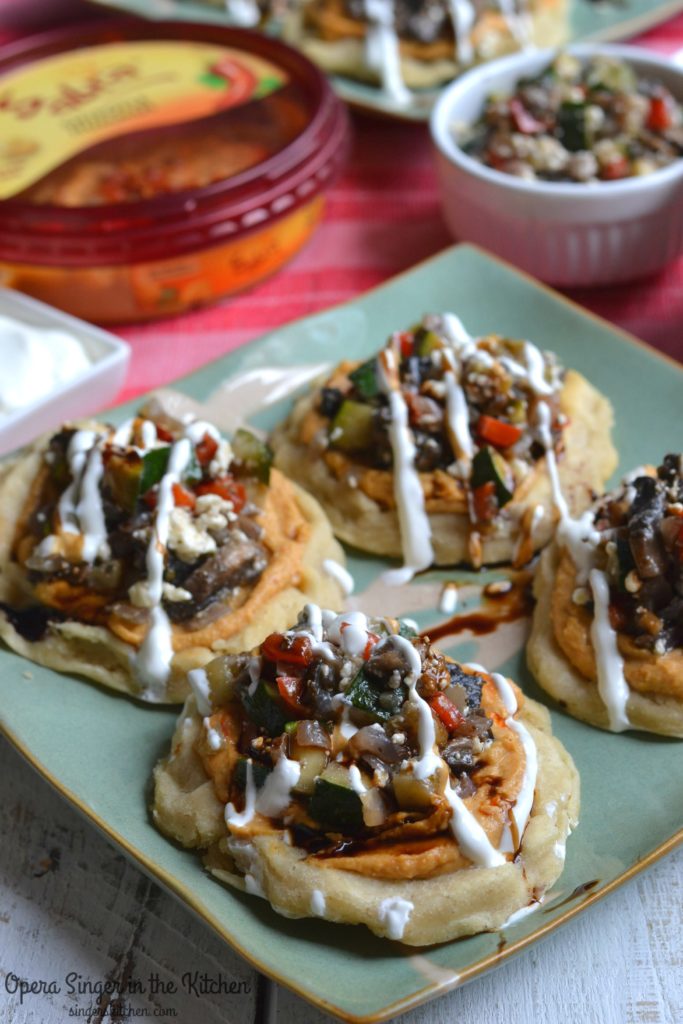 Spicy Mexican Veggie Sopes for National Hummus Day -3