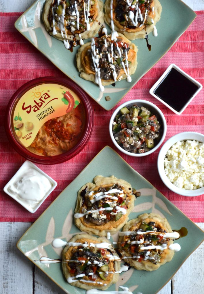 Spicy Mexican Veggie Sopes for National Hummus Day -6