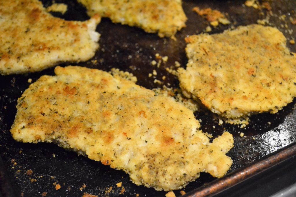 Baked Chicken Parmesan - in oven