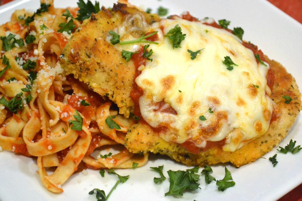 Baked Chicken Parmesan - up close