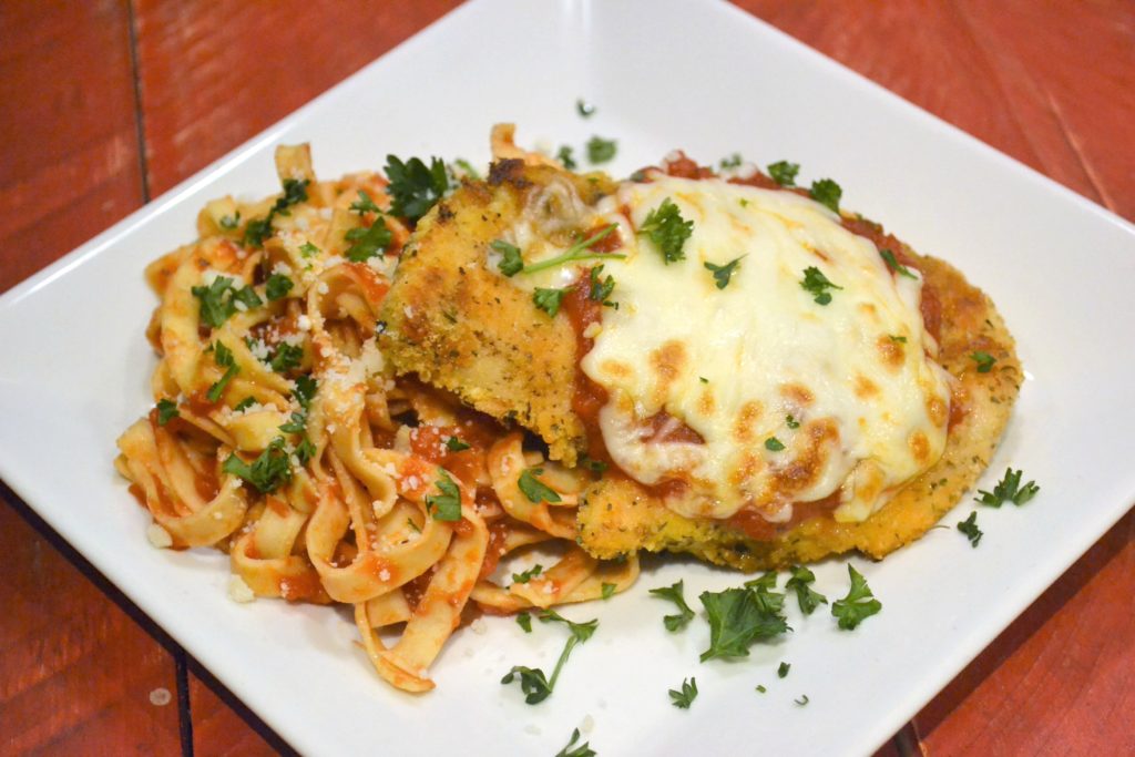 Baked Chicken Parmesan with Garlic Marinara Sauce