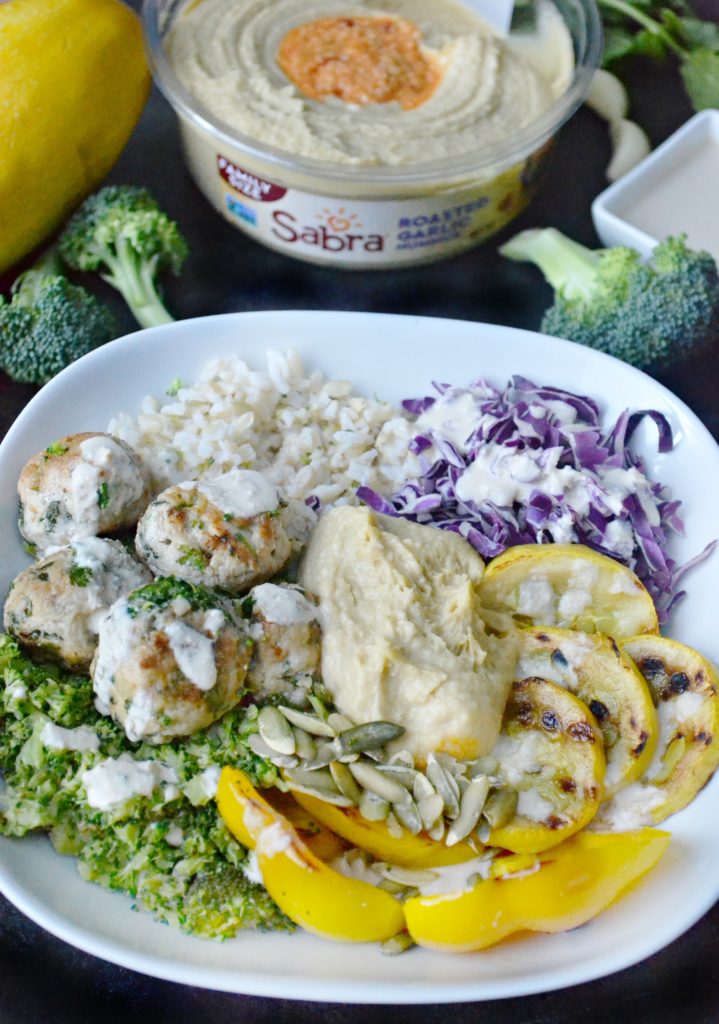 Savory Chicken Kebab Veggie Bowl with Sabra 3