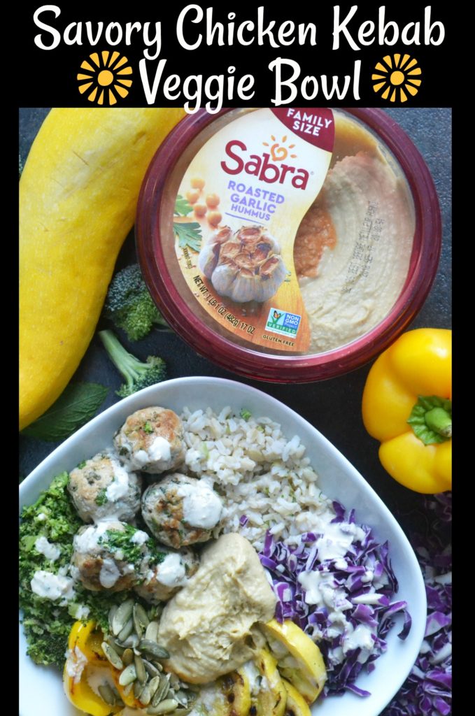 Savory Chicken Kebab Veggie Bowl with Sabra- Hero