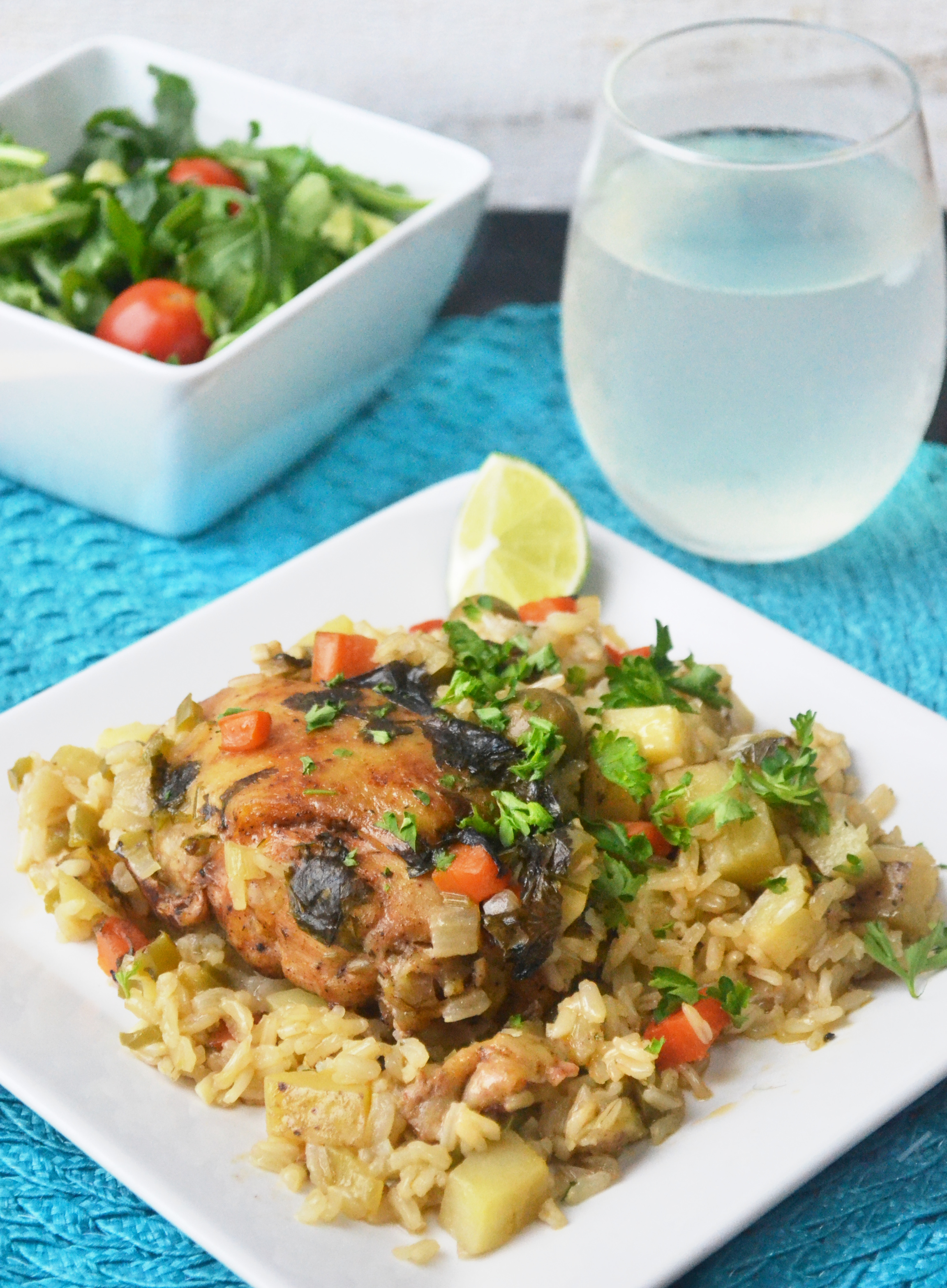 Arroz con Pollo Adobado - closeup