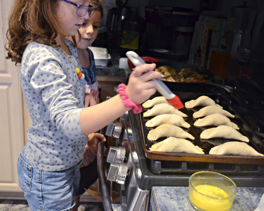 Baked Turkey and Cheese Empanadas - egg wash