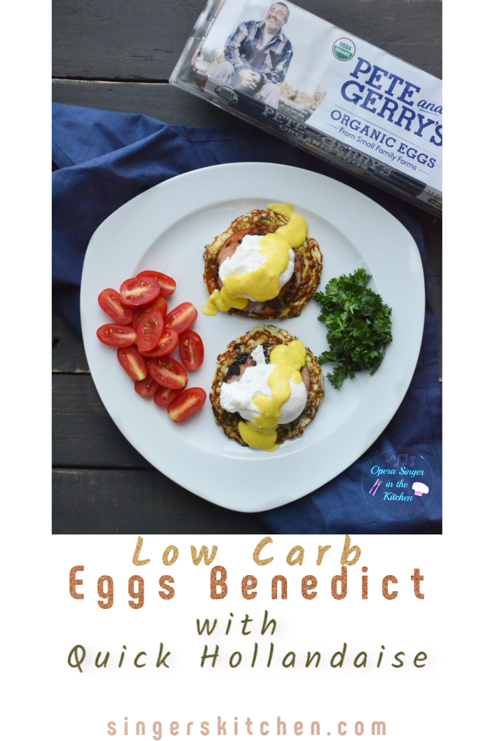 Low Carb Eggs Benedict with Quick Hollandaise Sauce -hero