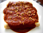 Zucchini-Portabella Enchiladas with Mole Sauce