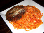 Vegan Chicken Parmesan with Spaghetti Marinara