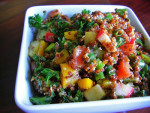 Colorful Red Quinoa not so Tabbouleh Salad