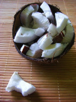 Coconut meat and yummy eats