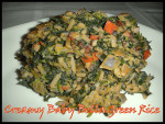Creamy Baby Bella Green Rice {Gluten-Free}
