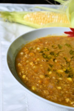 Summer Sweet Corn Soup with Fresh Basil Oil Drizzle + GIVEAWAY