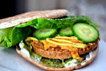 Vegan Guacamole Boca Burger and Creamy Zucchini Sandwich
