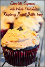 Chocolate Cupcakes with White Chocolate Raspberry Peanut Butter Icing and GIVEAWAY