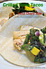Grilled Tuna Tacos with Swiss Chard Slaw
