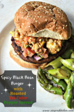 MorningStar Farms Spicy Black Bean Burger with Roasted Tri-Color Pepper Spread + Giveaway