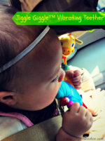 My 6-month-old teether  & her Jiggle Giggle™ Vibrating Teether {Review}