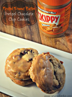 Frosted Peanut Butter Pretzel Chocolate Chip Cookies #EnergytoBurn