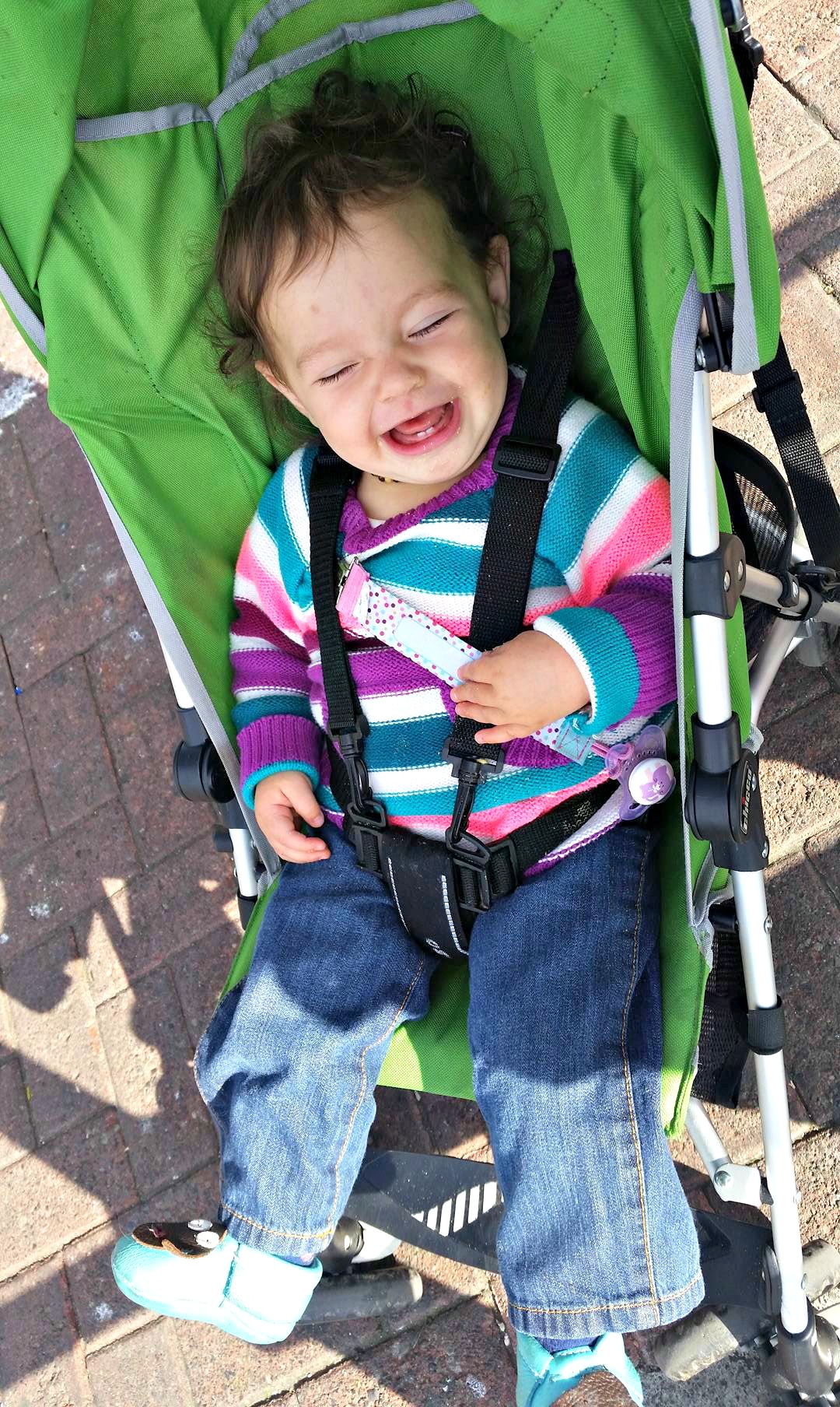 Happy Baby in Stroller - Opera Singer in the Kitchen